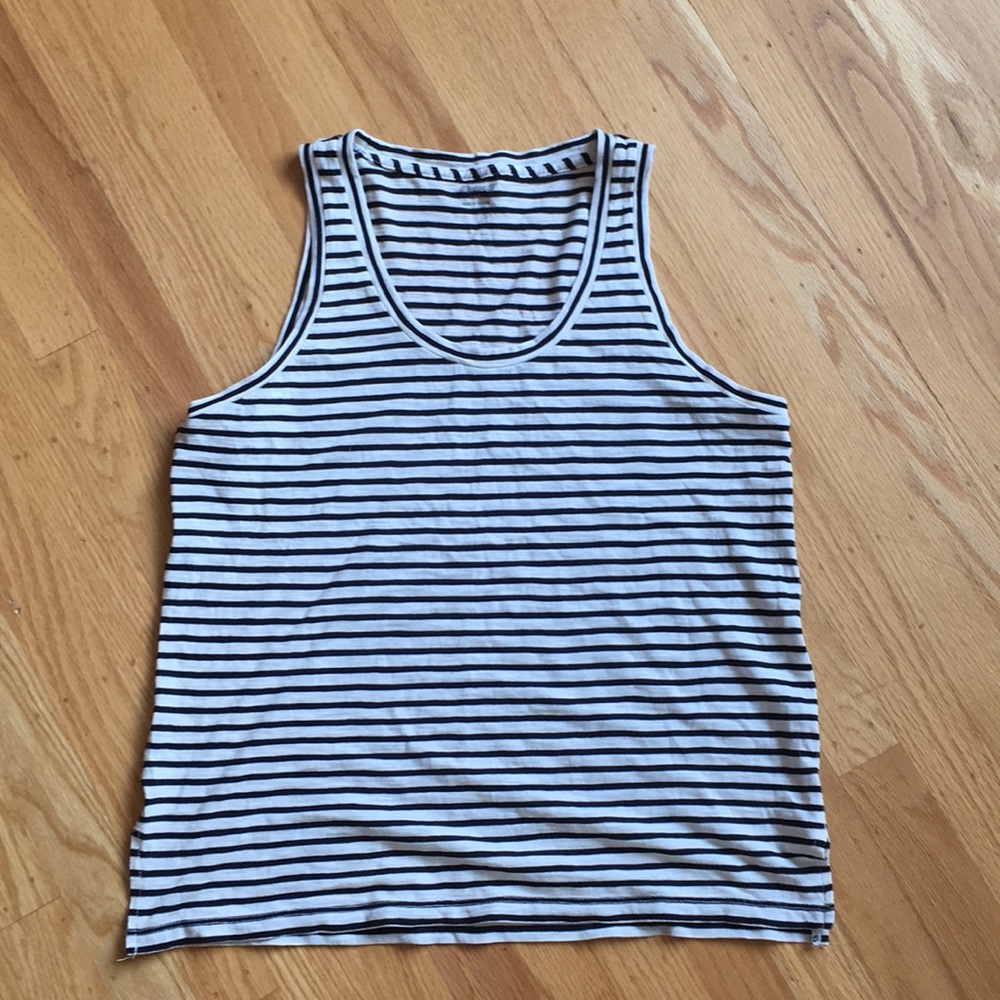 Madewell black and white striped tank